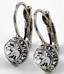 Horse Show Post Earrings - Clear Swarovski Dangle 5/8"