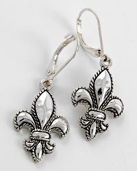 Horse Show Post Earrings - Fleur de lis 1 5/8"