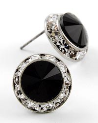 Horse Show Post Earrings - Jet Black 5/8"