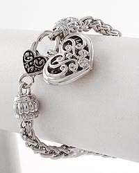 Bracelet -Filigree Heart Charm