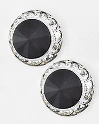 Horse Show Post Earrings - Black Swarovski 5/8"