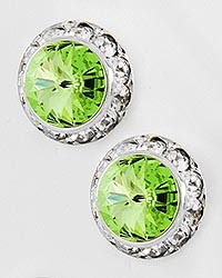 Horse Show Post Earrings - Peridot 5/8"