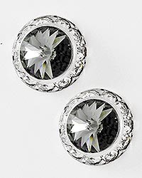 Horse Show Post Earrings - Black Diamond 5/8"