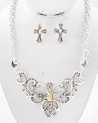 Necklace and Earring Set - Cross