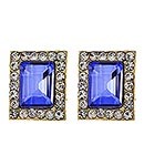 Horse Show Post Earrings - Blue 1/2"