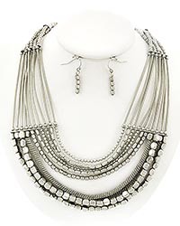 Necklace and Earring Set - Silver layer