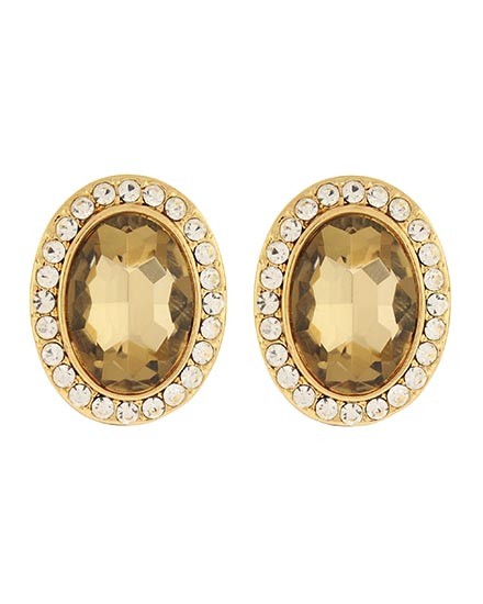 Horse Show Post Earrings - Gold Topaz