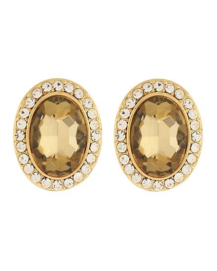 Horse Show Post Earrings - Gold Topaz