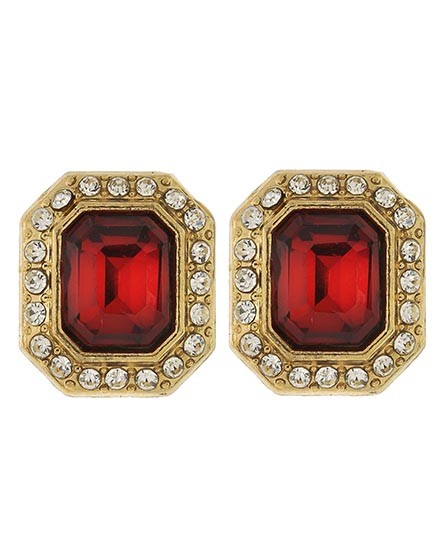 Horse Show Post Earrings -Red 5/8"