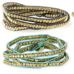 Wrap Bracelet - Gold Metal Bead