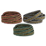 Wrap Bracelet - 3 Rows Gold and Color