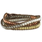 Wrap Bracelet - Silver Gold Copper