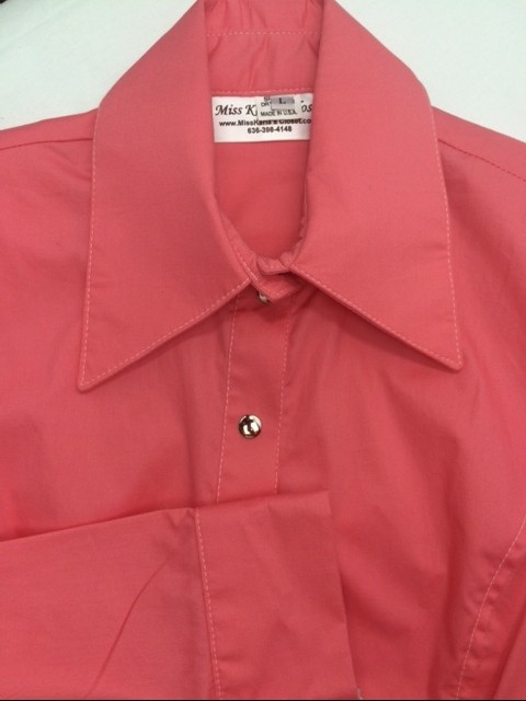 Miss Karla's Closet Snap Front Fitted Show Shirt - Coral