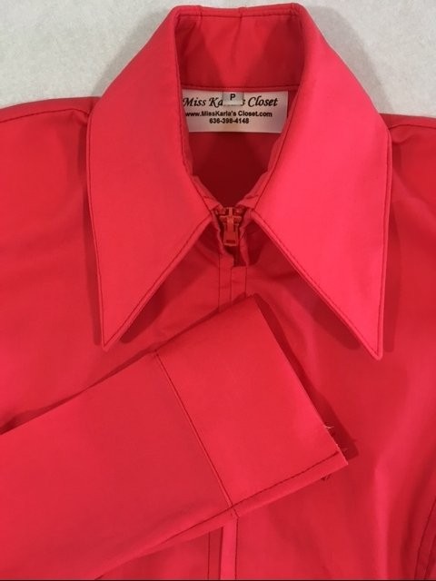Miss Karla's Closet Fitted Show Shirt - Dark Coral