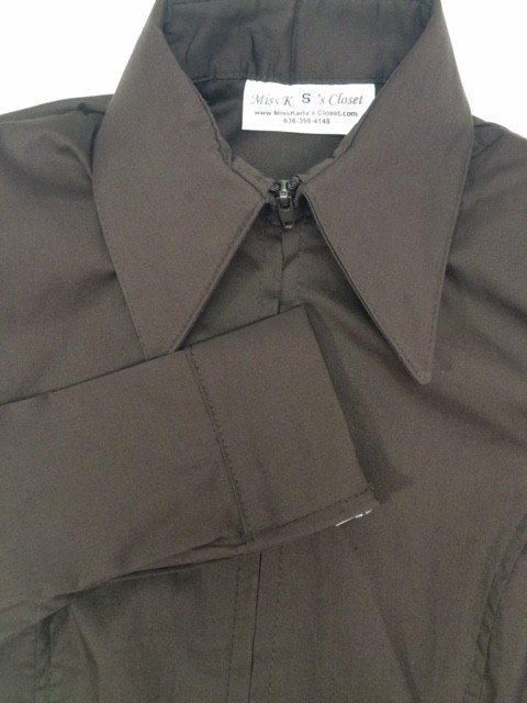 Miss Karla's Closet Fitted ShowShirt - Dark Brown