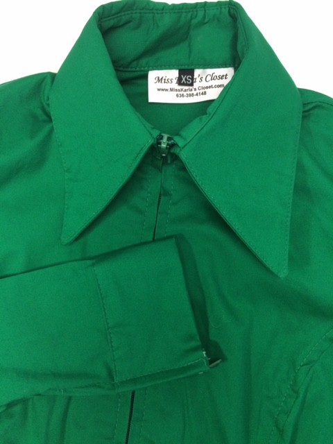 Miss Karla's Closet Fitted Show Shirt - Emerald Green