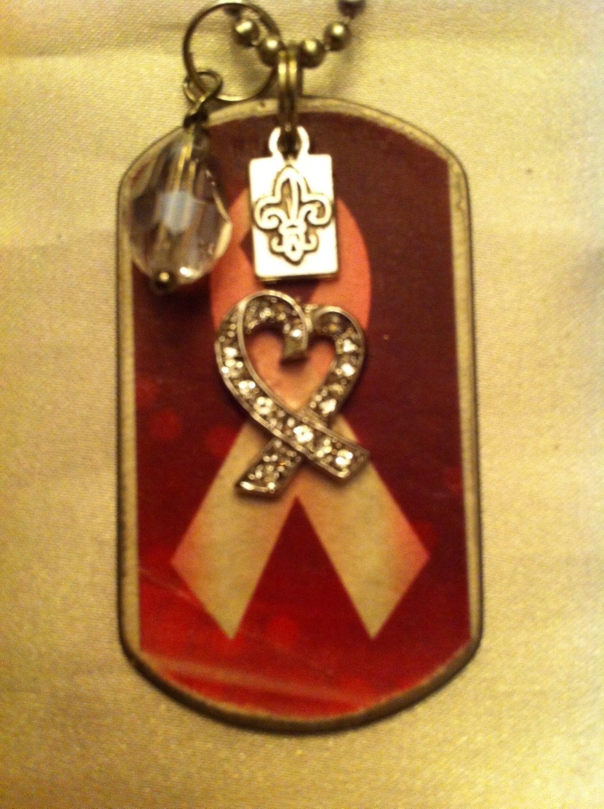 Kate Mesta Tag Necklace - Ribbon and Heart