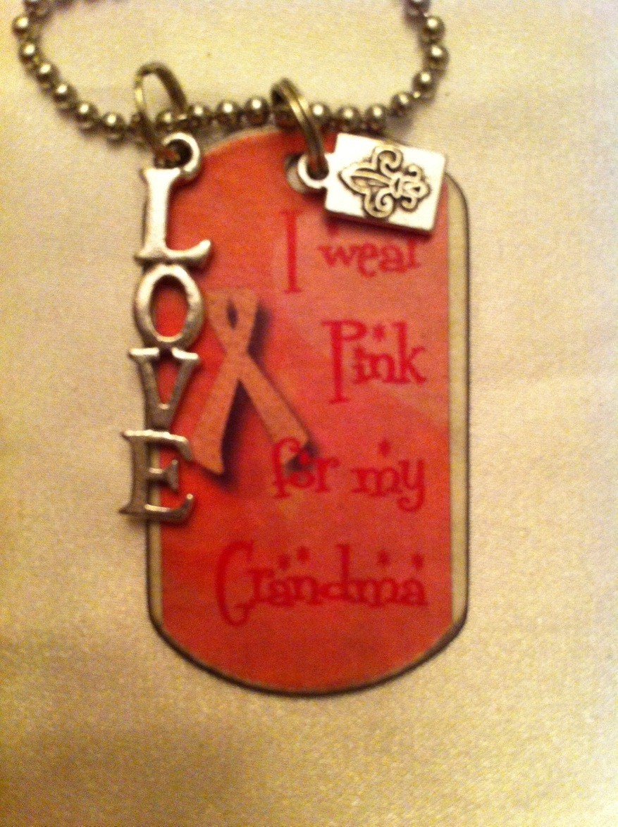 Kate Mesta Tag Necklace - Think Pink for My Grandmother