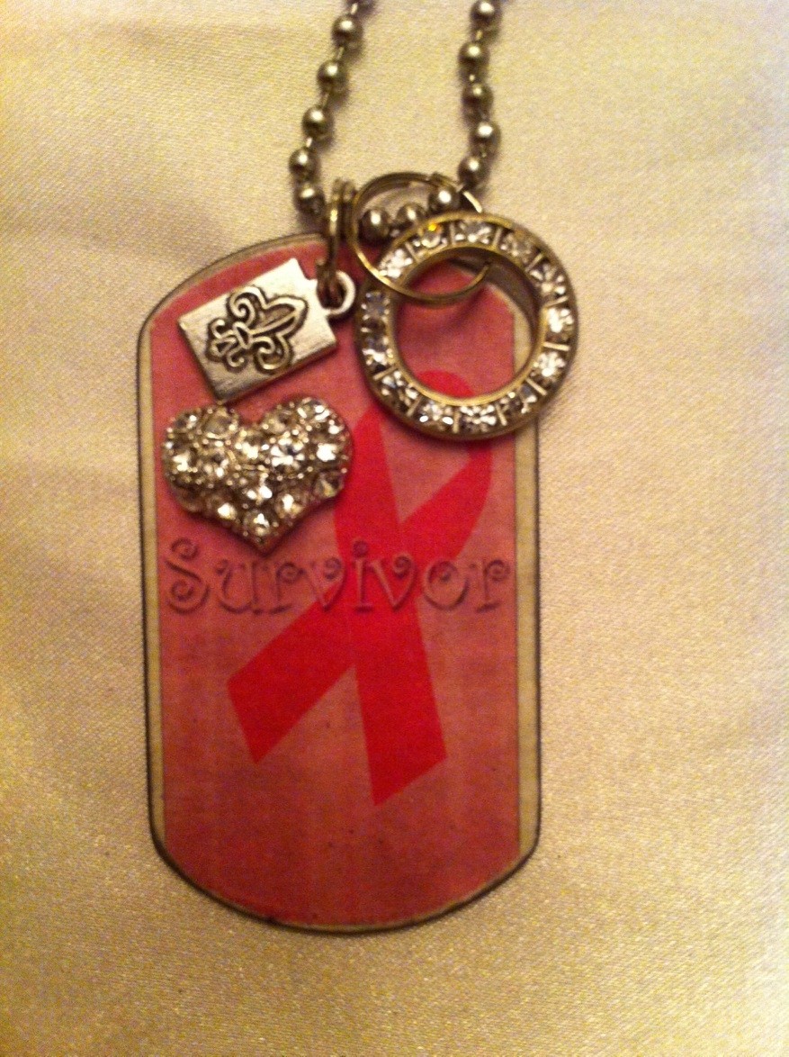 Kate Mesta Tag Necklace - Hope Ribbon and Heart