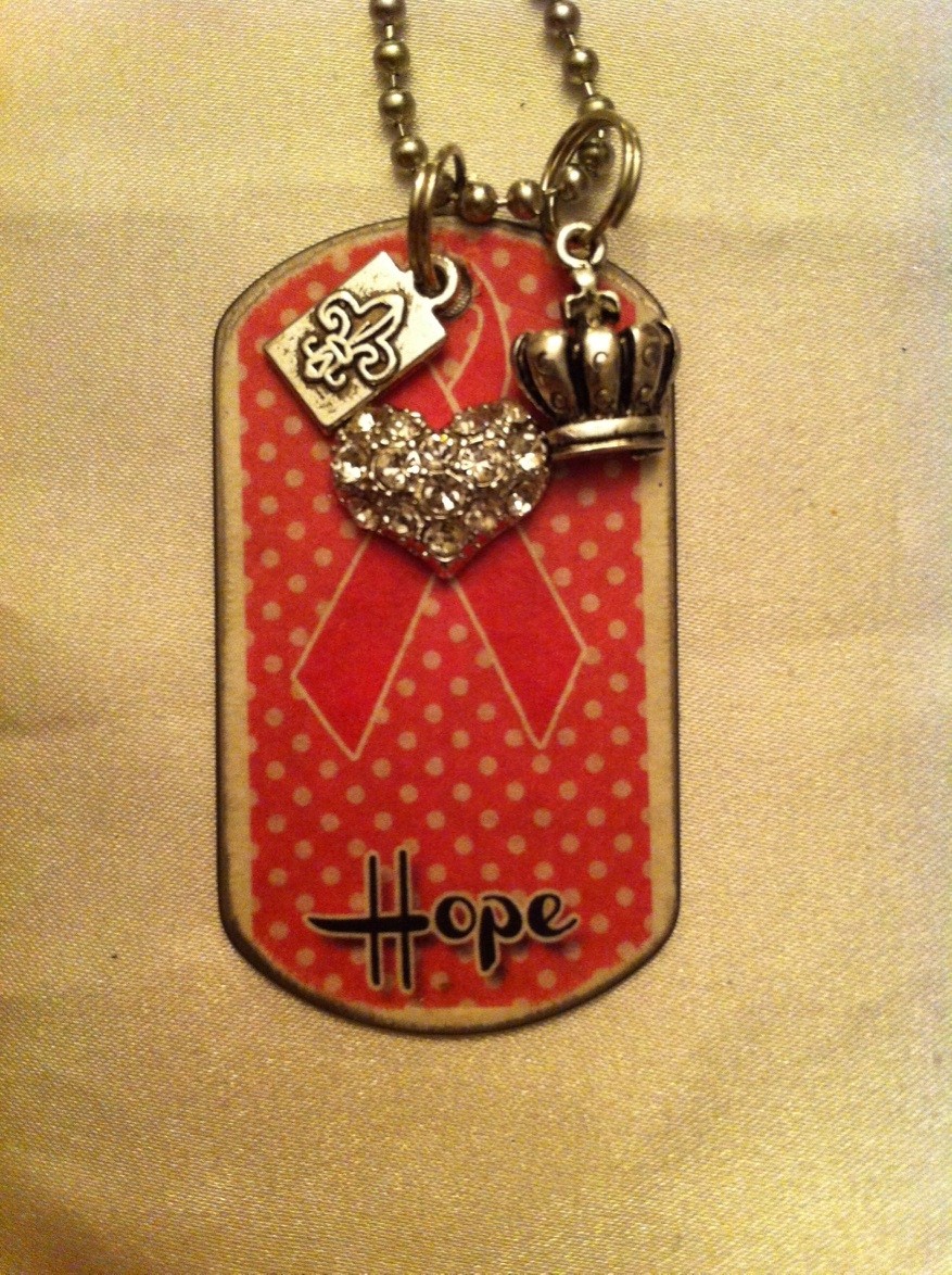 Kate Mesta Tag Necklace - Hope Ribbon and Heart