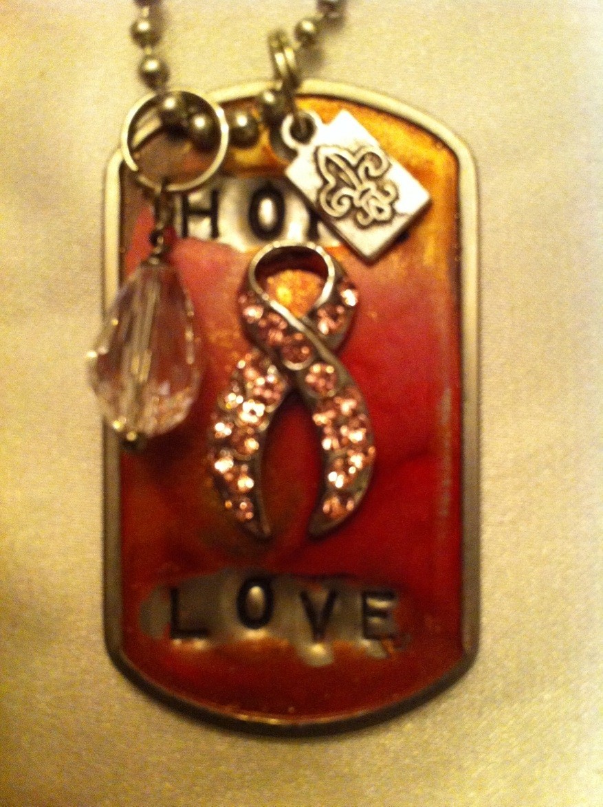 Kate Mesta Tag Necklace - Hope Ribbon and Love