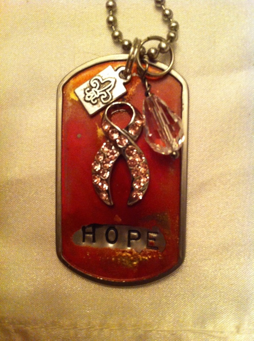 Kate Mesta Tag Necklace - Hope Ribbon 