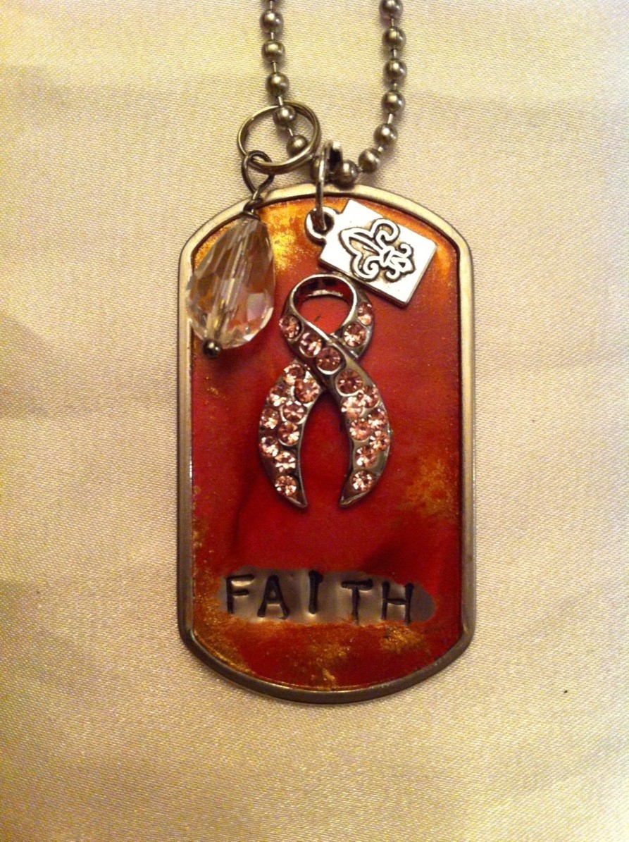 Kate Mesta Tag Necklace - Hope Ribbon and Faith