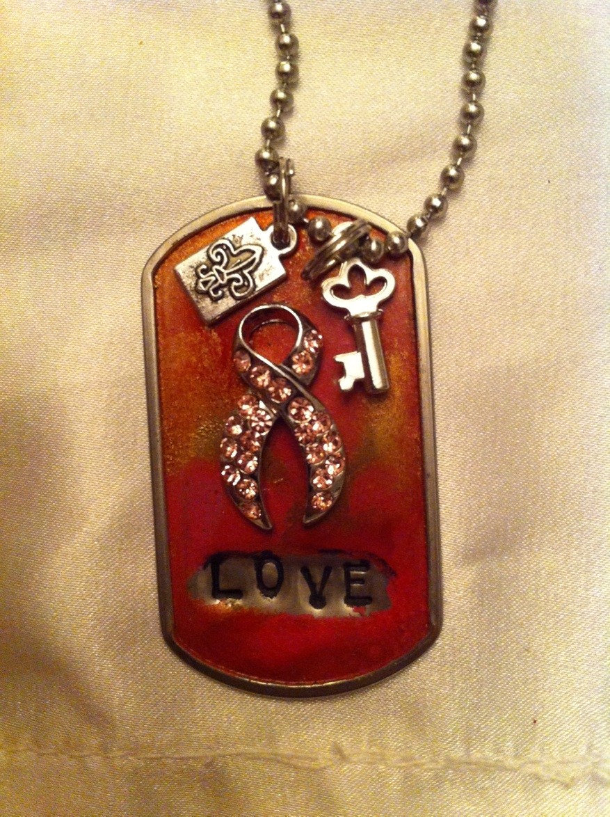 Kate Mesta Tag Necklace - Hope Ribbon and Love