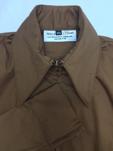 Miss Karla's Closet  Fitted Show Shirt - Light Brown