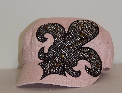 Pink with Copper Fleur de Lis