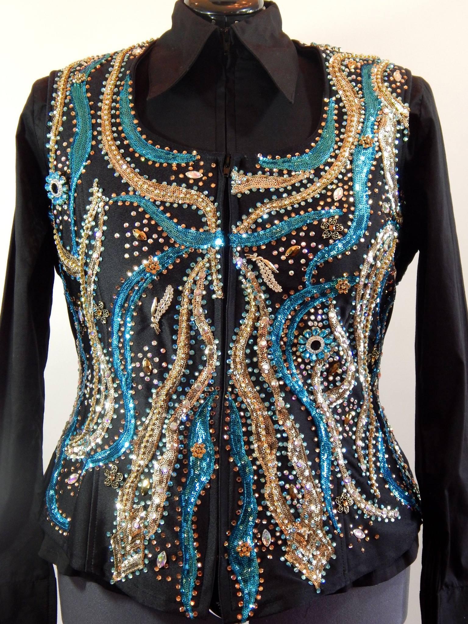  MKC  Pleasure Vest - Turquoise, Black & Gold