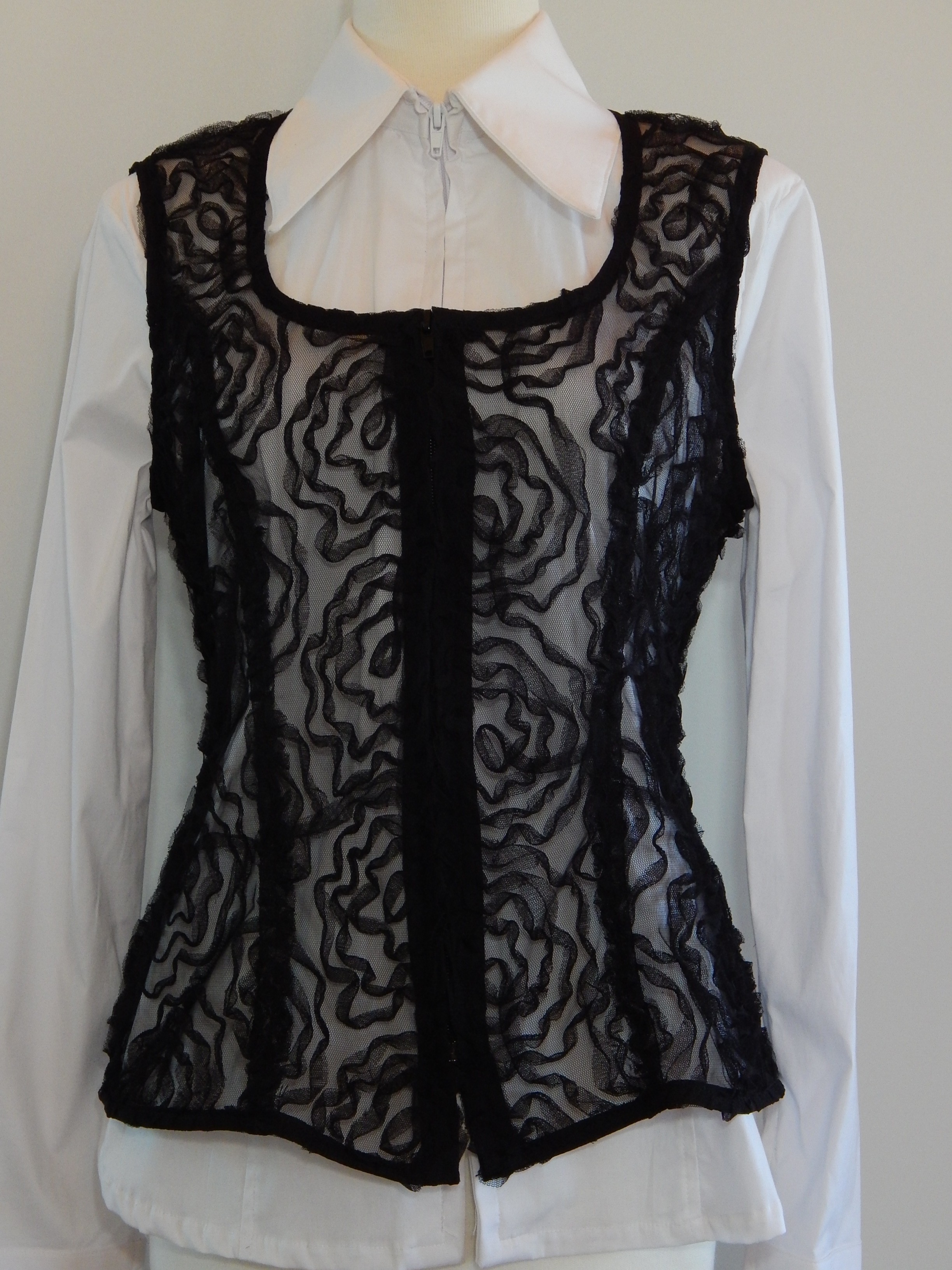 MKC Lace Vest - Black Floral