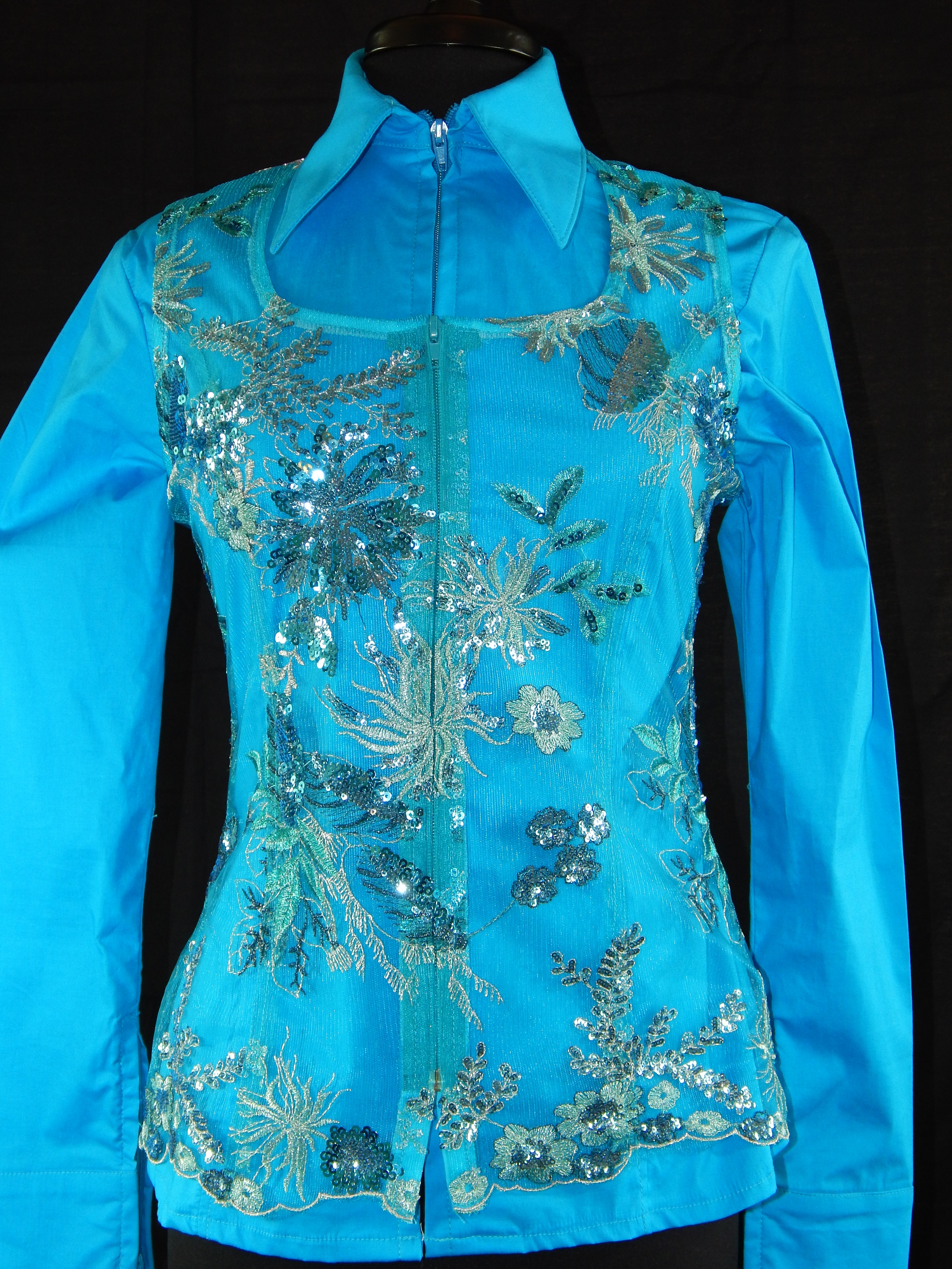 MKC Lace Horse Show Vest - Turquoise and Teal