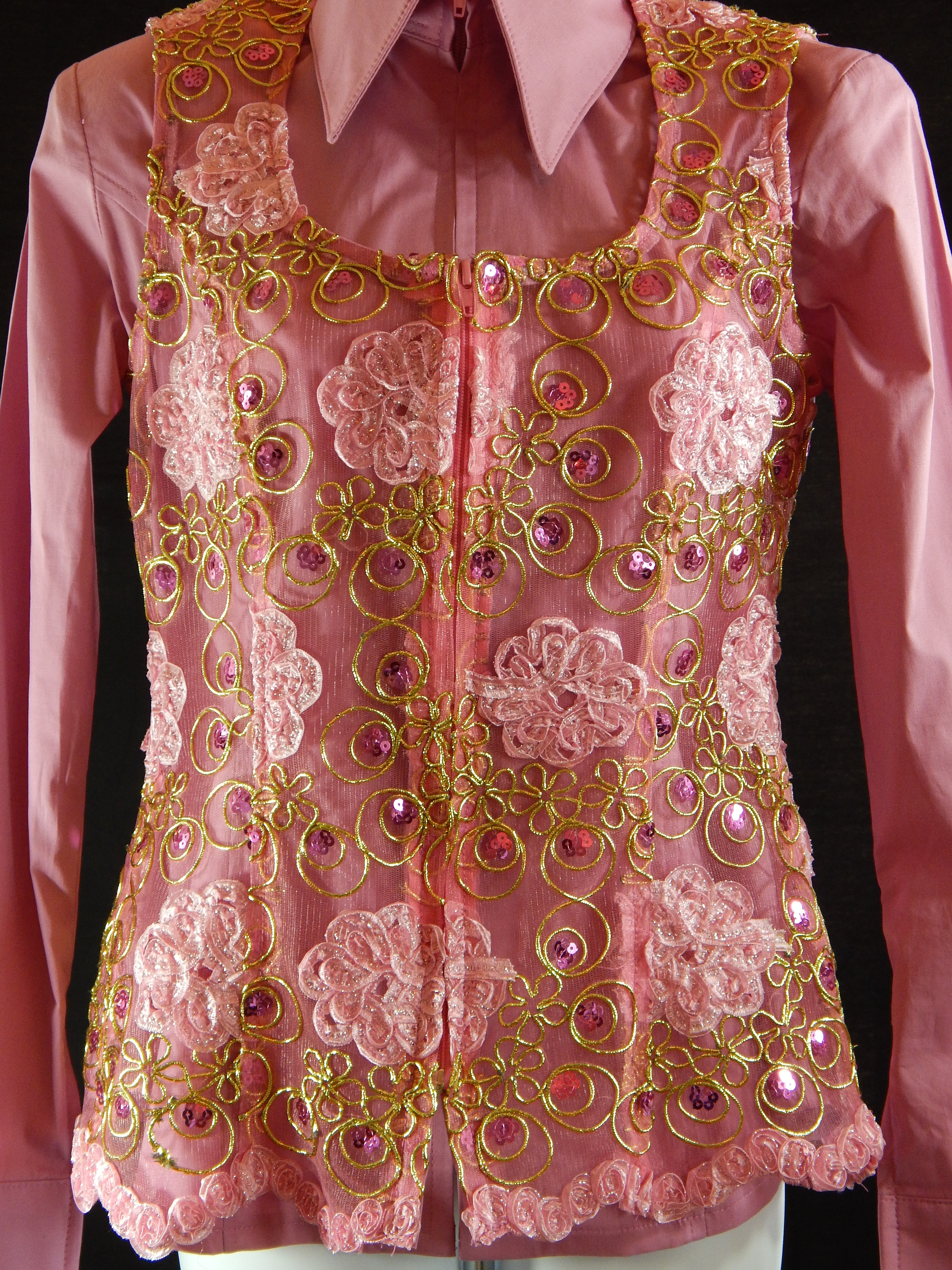 MKC Lace Horse Show Vest - New Pink 