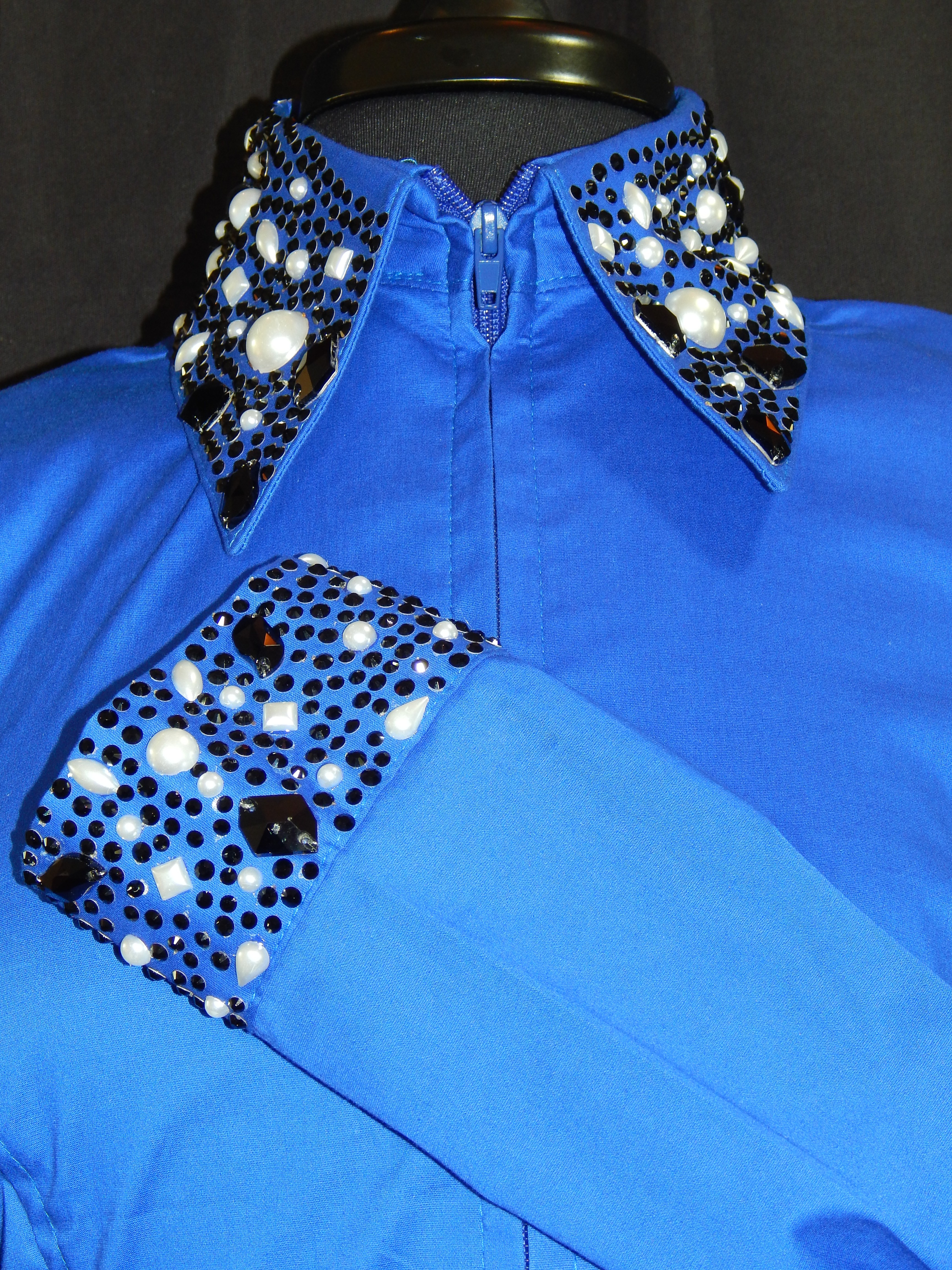 MKC Royal Fitted Show Shirt with Jewels and Pearls on Collar and Cuffs