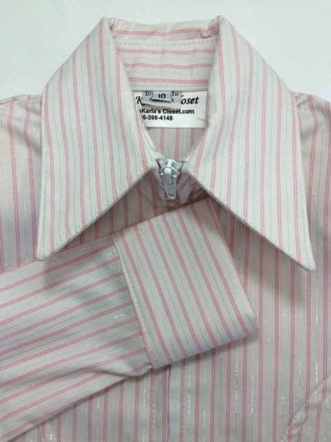 MKC Youth Fitted Show Shirt  - White with Pink Stripe