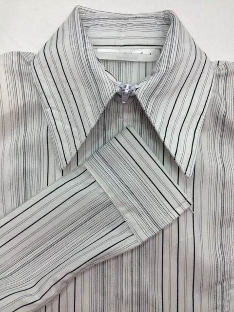 Miss Karla's Closet Striped Fitted Show Shirt - Black Stripe