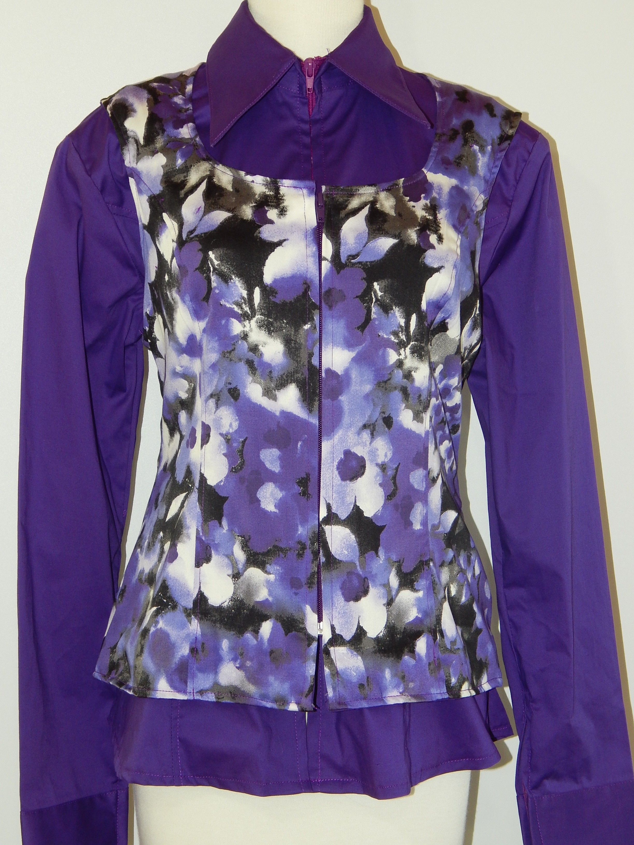 MKC Purple, Black and White Floral Vest 