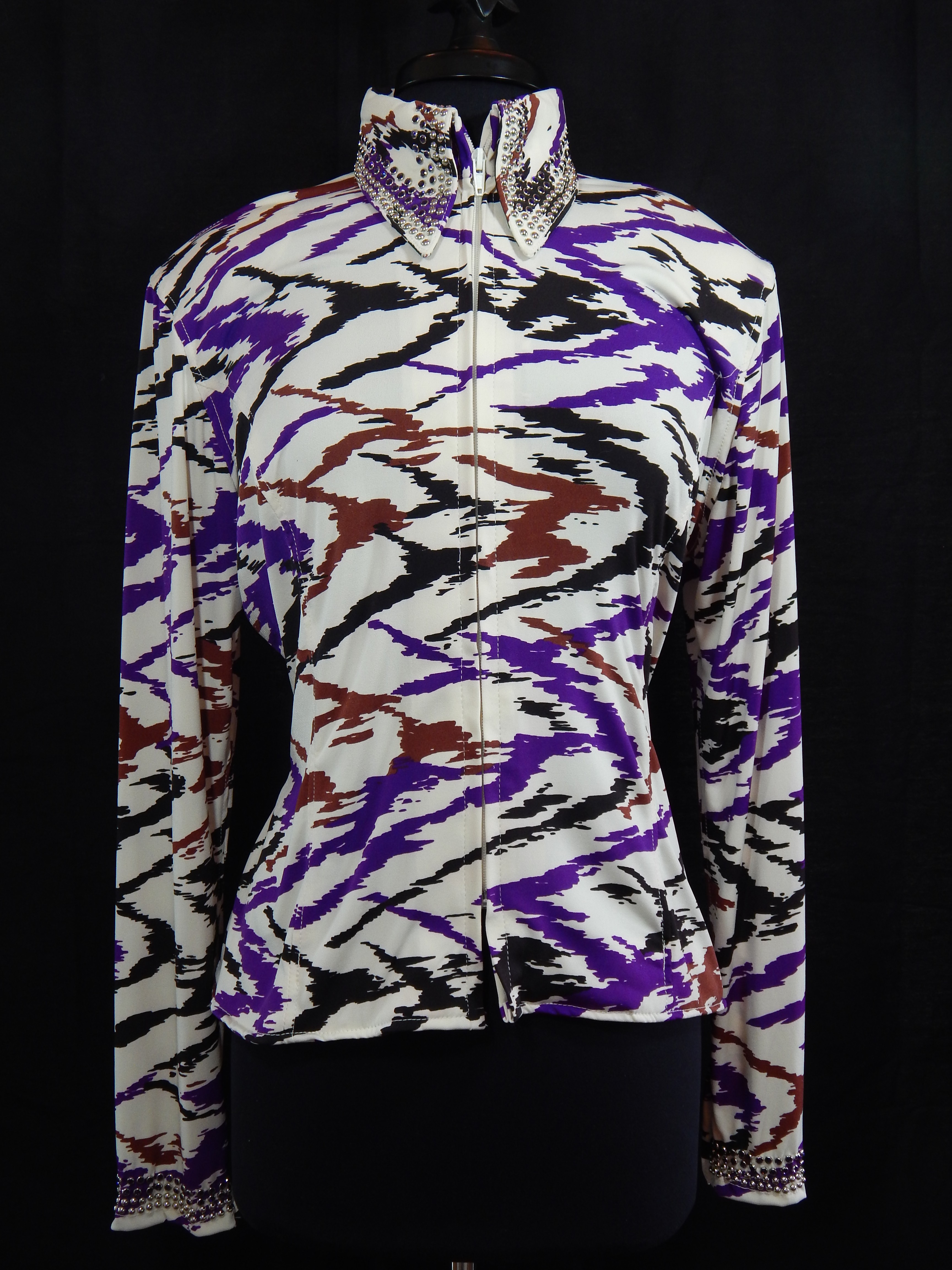 MKC Electric White, Purple, Black and Brown Horse Show Shirt