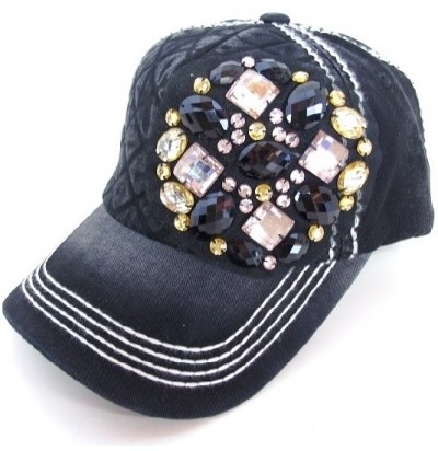 Olive and Pique Hat - Black Cap with Gem Bling