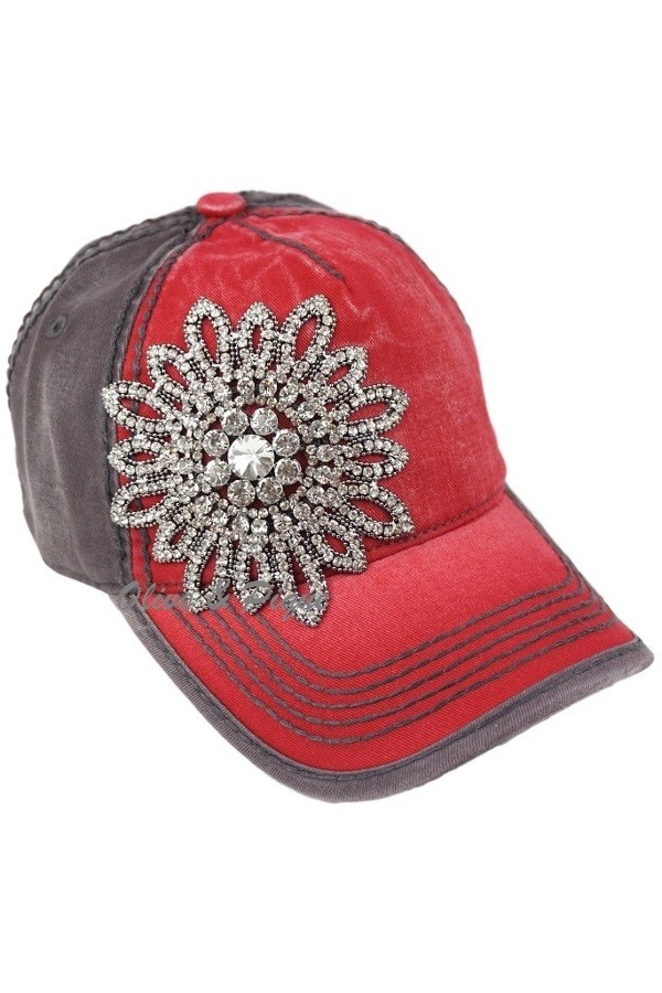 Olive and Pique Hat - Red, Grey