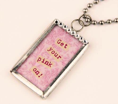 Get your Pink on Tag Necklace