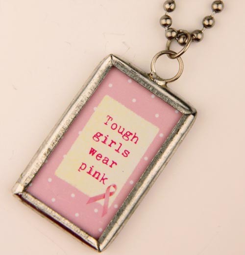 Tough Girls Wear Pink Tag Necklace