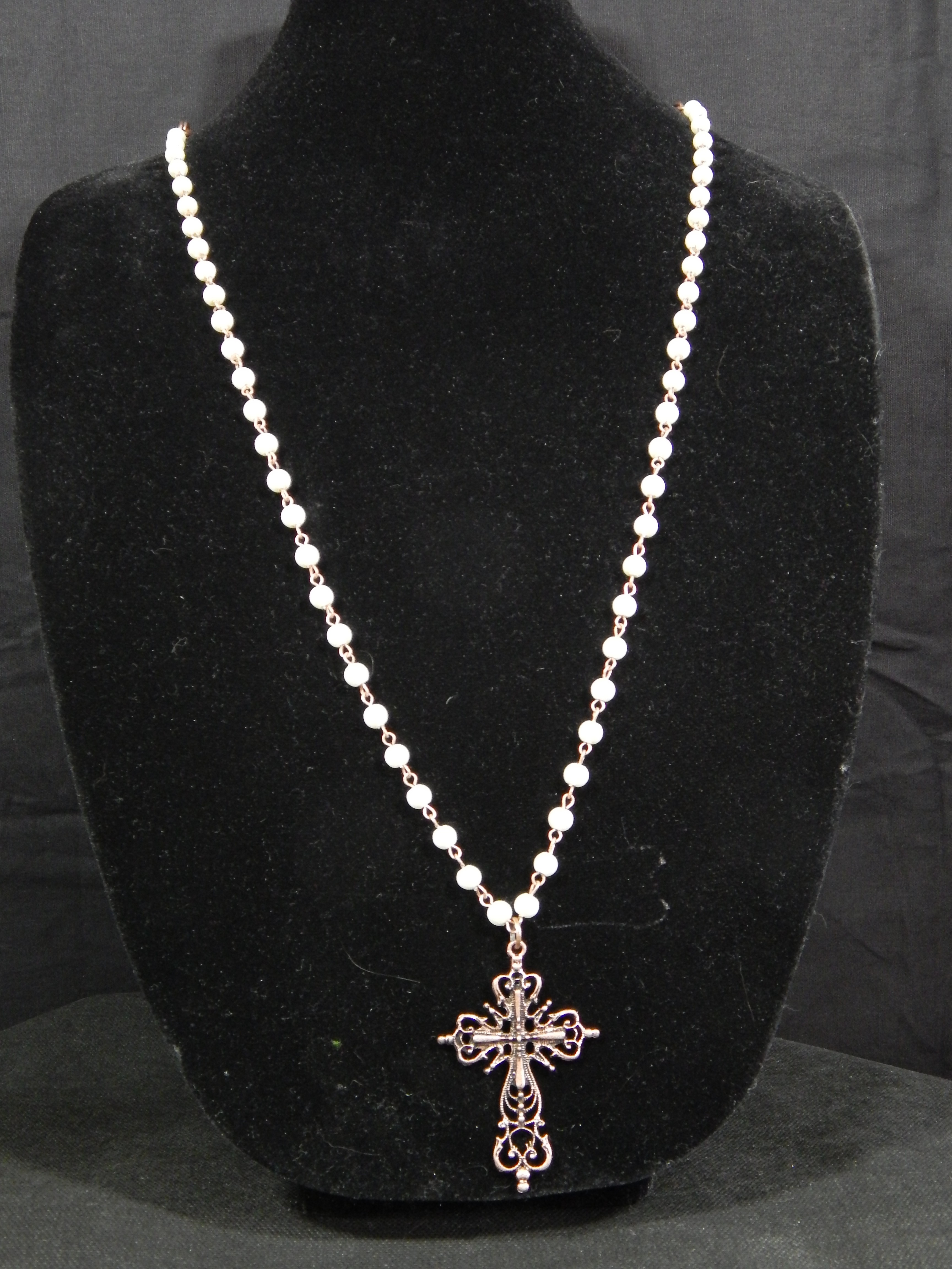 Necklace - Pearl and Cross