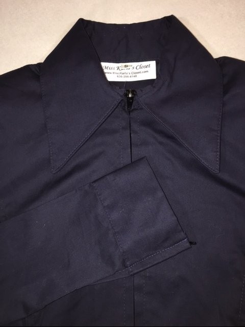 Miss Karla's Closet Fitted Show Shirt - Navy  