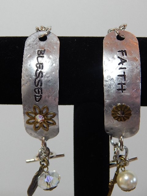"Blessed" Metal Tag Bracelet