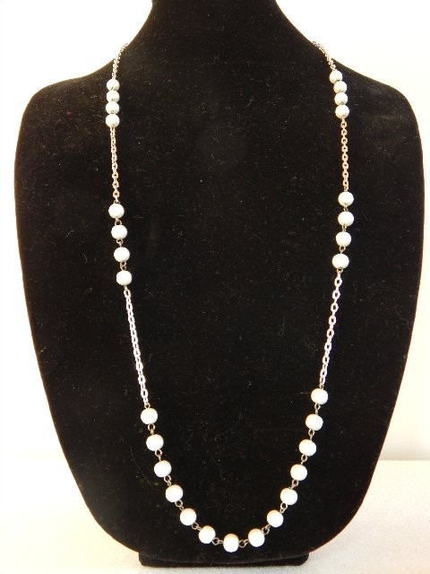 Single Strand Pearl Bead Necklace
