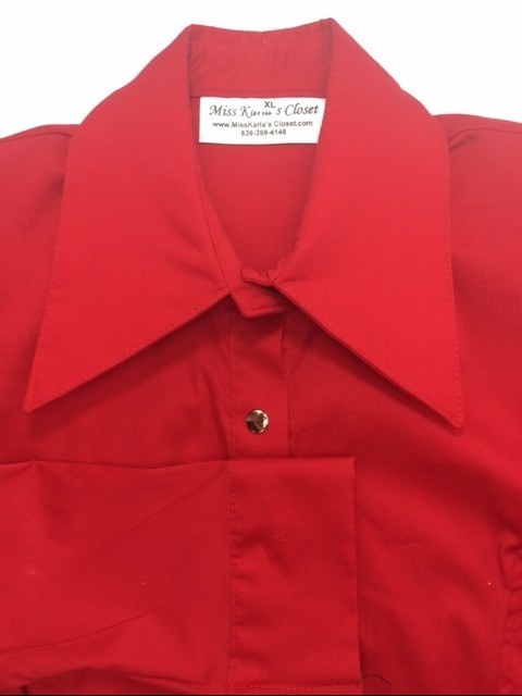 Miss Karla's Closet Snap Front Fitted Show Shirt - Red