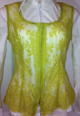 MKC Lace Vest - Lime Green Scallop Bottom