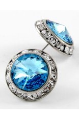 Horse Show Post Earrings -Aqua 3/4"